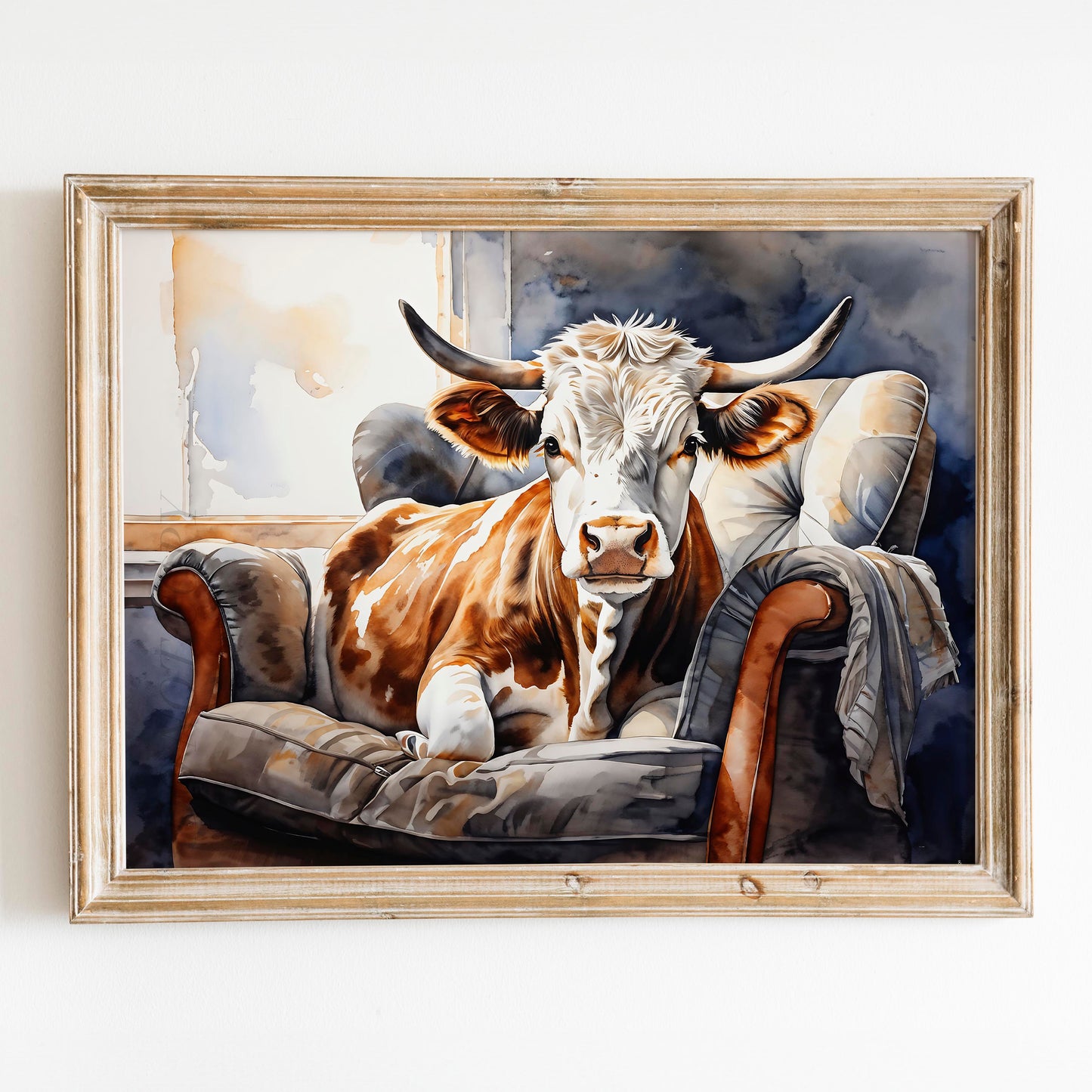 Cow Sitting in Armchair