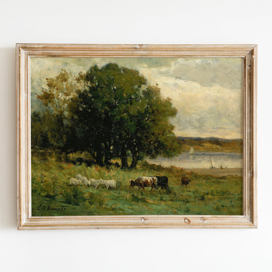 Cows and Sheep in a Landscape