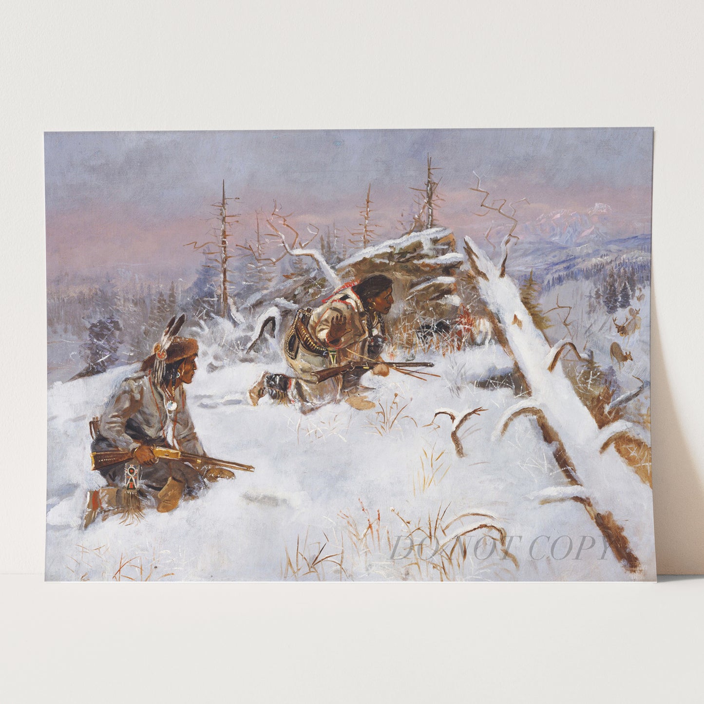 Crow Indians Hunting Elk by Charles M Russell