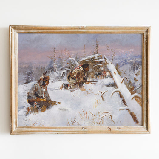 Crow Indians Hunting Elk by Charles M Russell