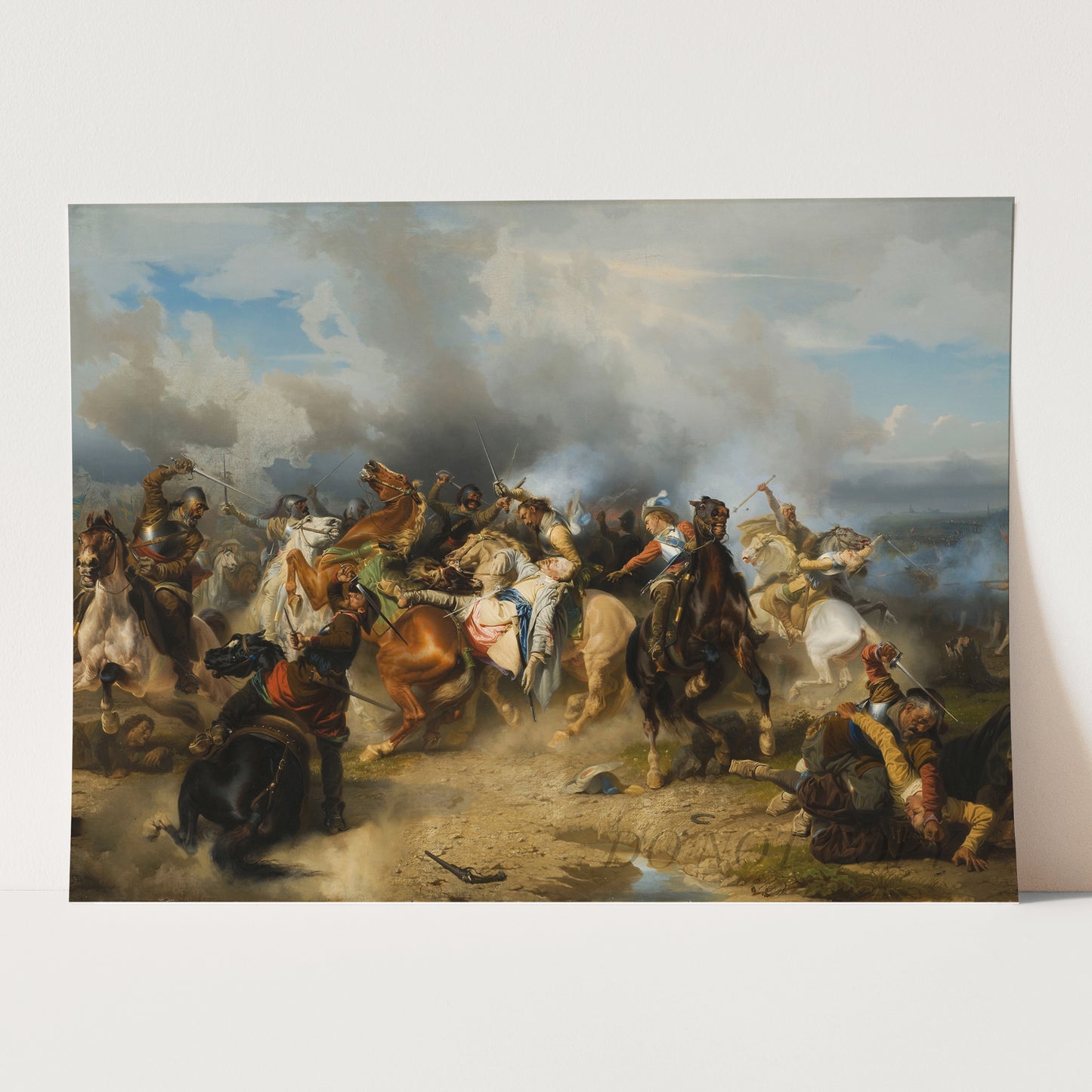 Death of King Gustav II Adolf of Sweden at the Battle of Lutzen by Carl Wahlboml