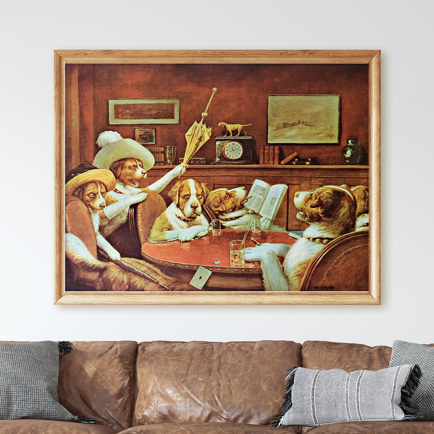 Dogs Playing Cards Sitting up with Sick Friend