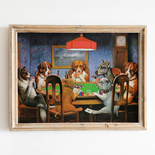 Dogs Playing Poker with a Friend in Need