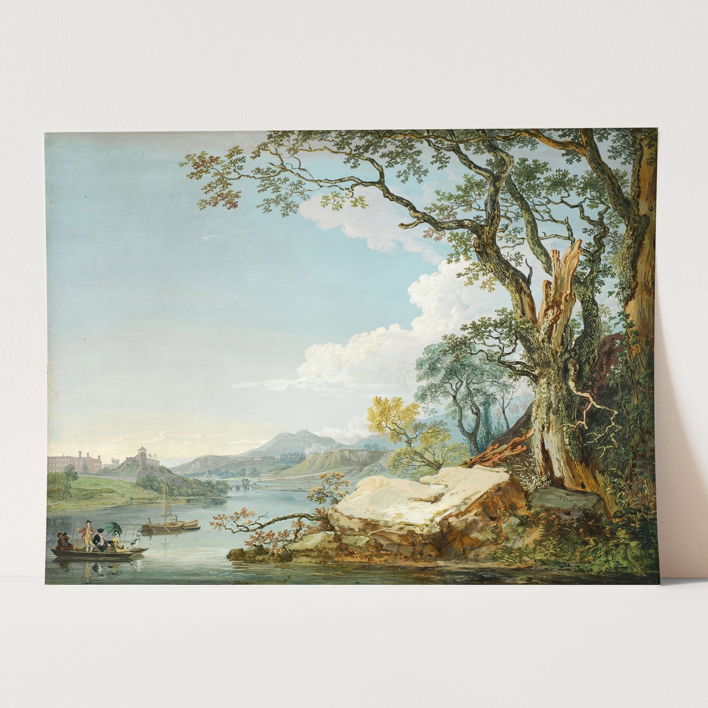 Drinking on a River Boat Landscape