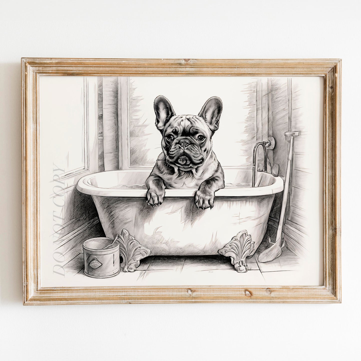 French Bulldog in the Bathtub