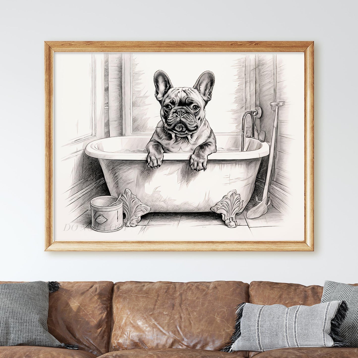 French Bulldog in the Bathtub
