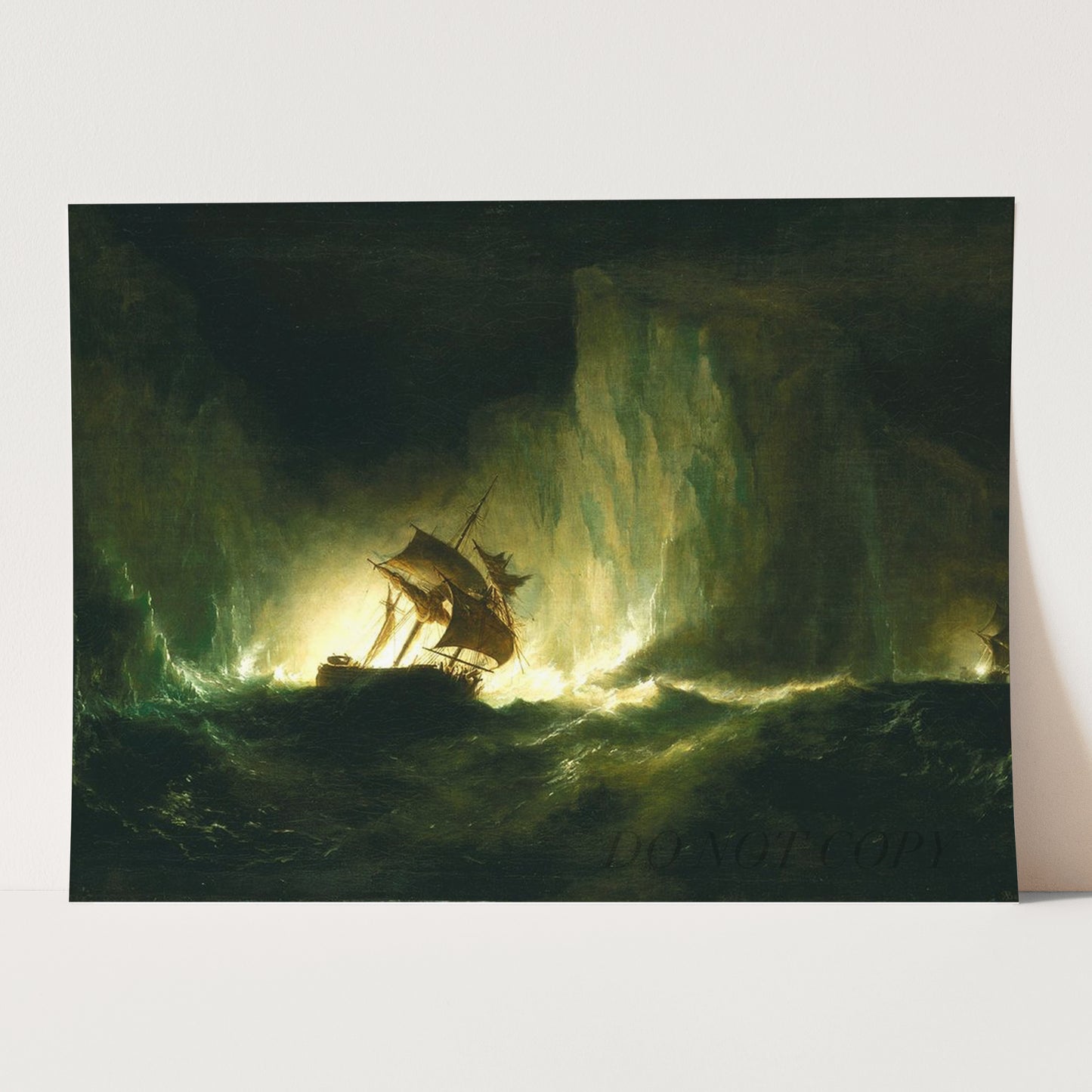 HMS 'Erebus' Passing Through the Chain of Bergs (1842) by Richard Brydges Beechey