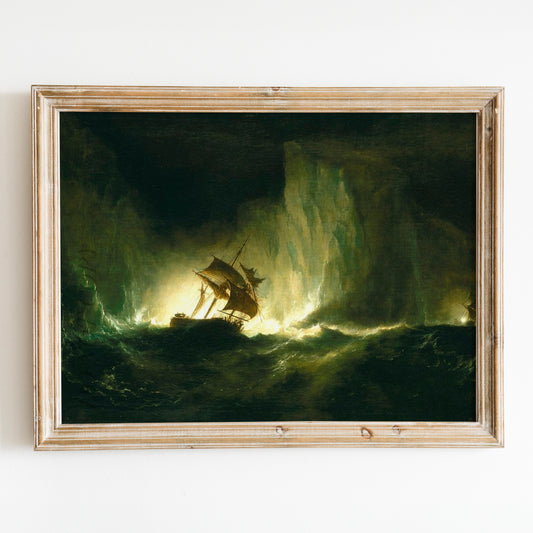 HMS 'Erebus' Passing Through the Chain of Bergs (1842) by Richard Brydges Beechey