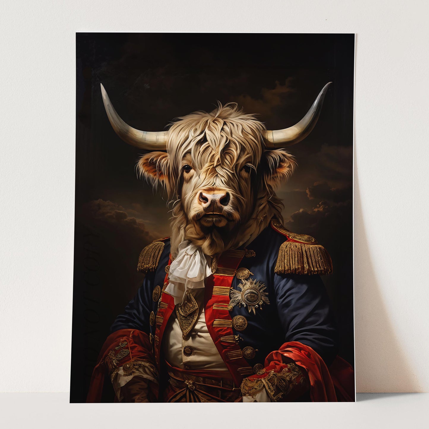 Highland Cow Aristocrat Portrait