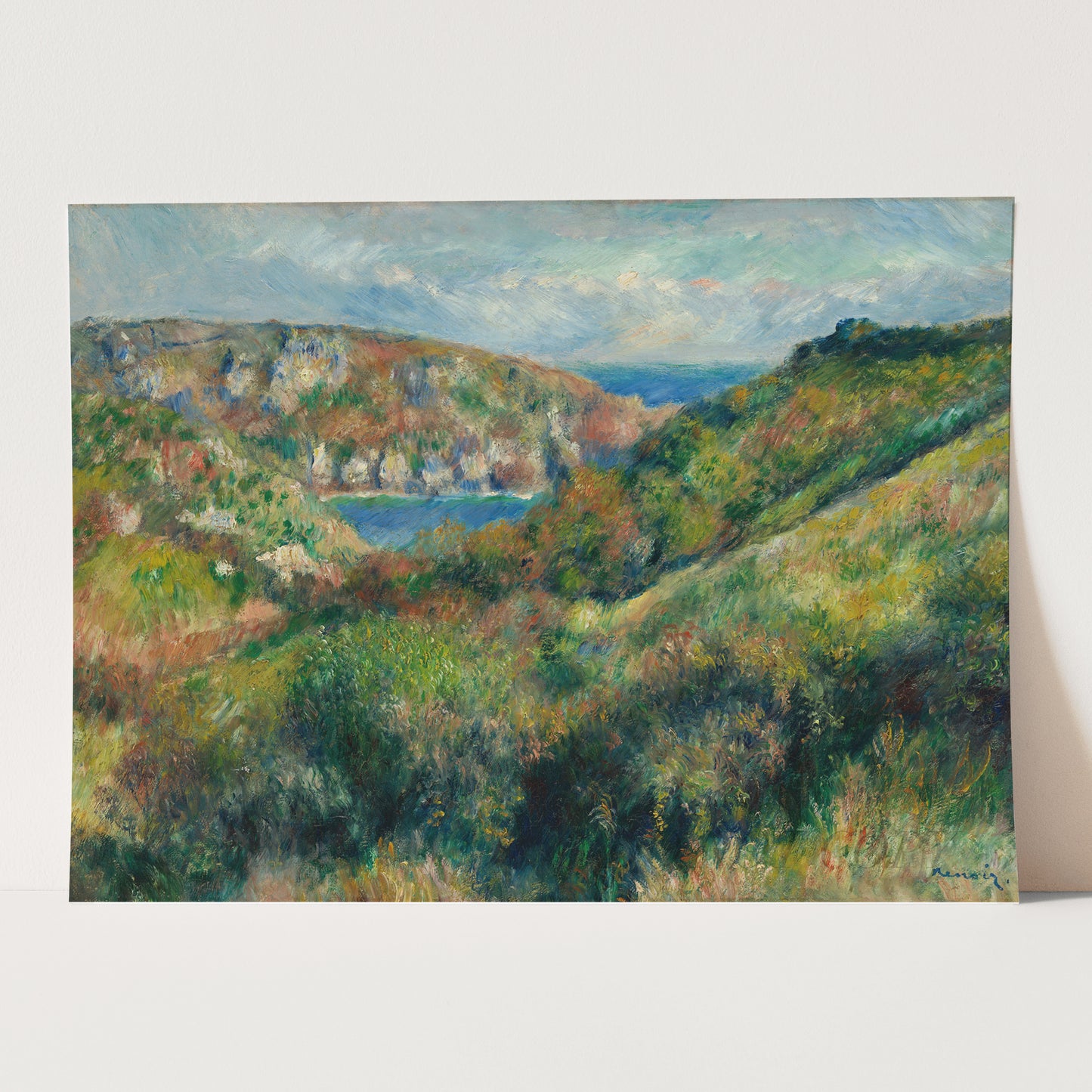 Hills Around The Bay Of Moulin Huet, Guernsey (1883) by Renoir