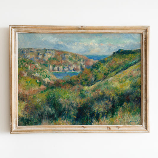 Hills Around The Bay Of Moulin Huet, Guernsey (1883) by Renoir