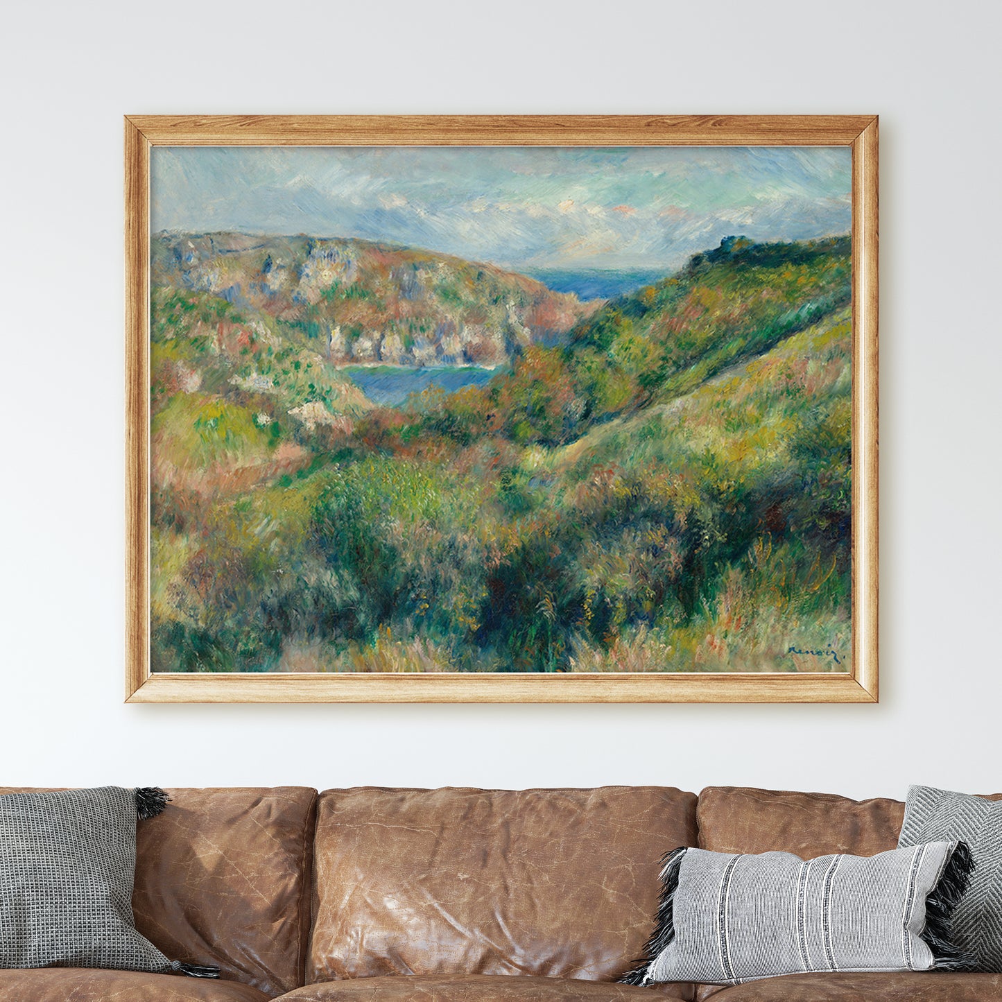 Hills Around The Bay Of Moulin Huet, Guernsey (1883) by Renoir