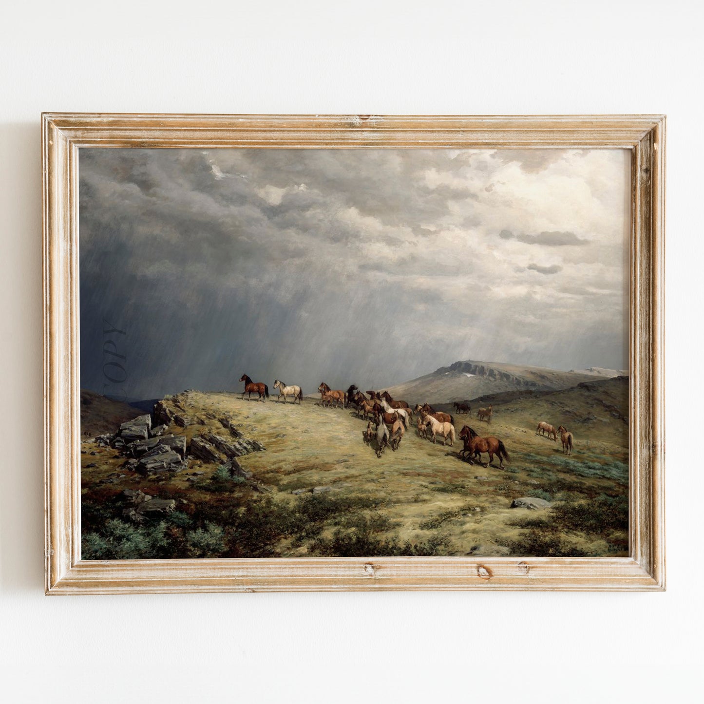 Horses In The Mountains (1889) by Peter Nicolai Arbo