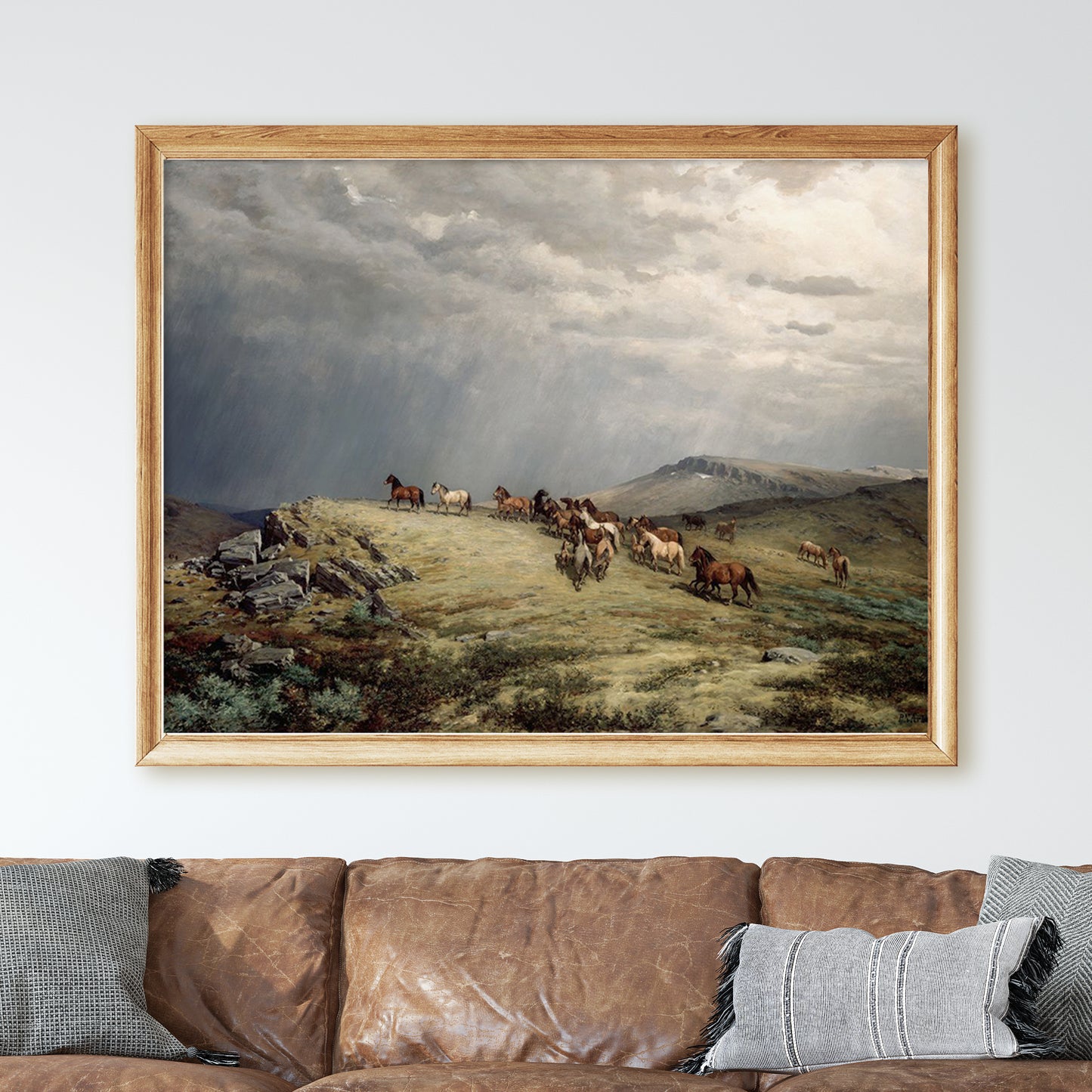 Horses In The Mountains (1889) by Peter Nicolai Arbo