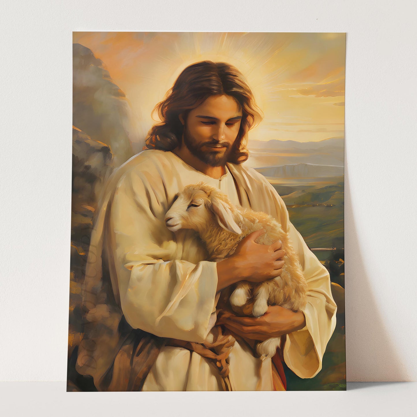 Jesus Christ Holding Lamb