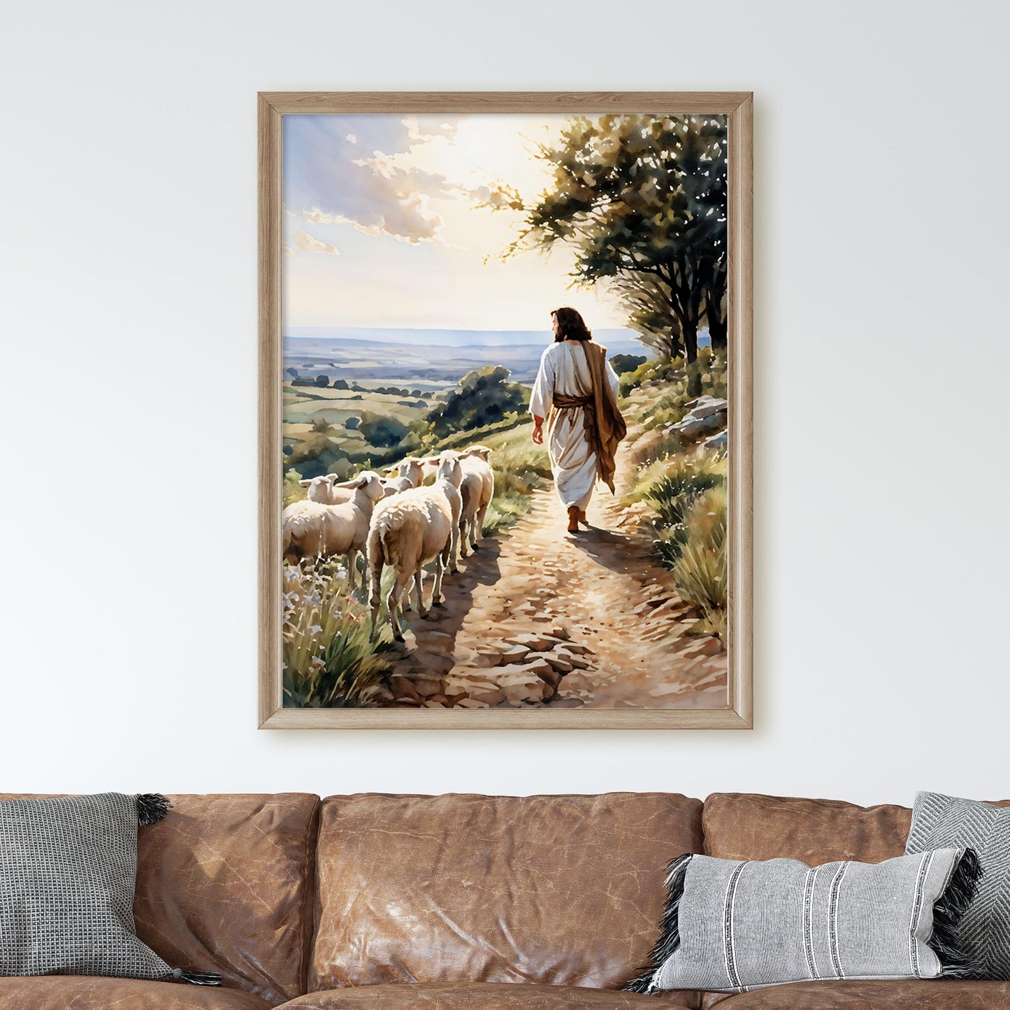 Jesus Christ Walking with the Lambs