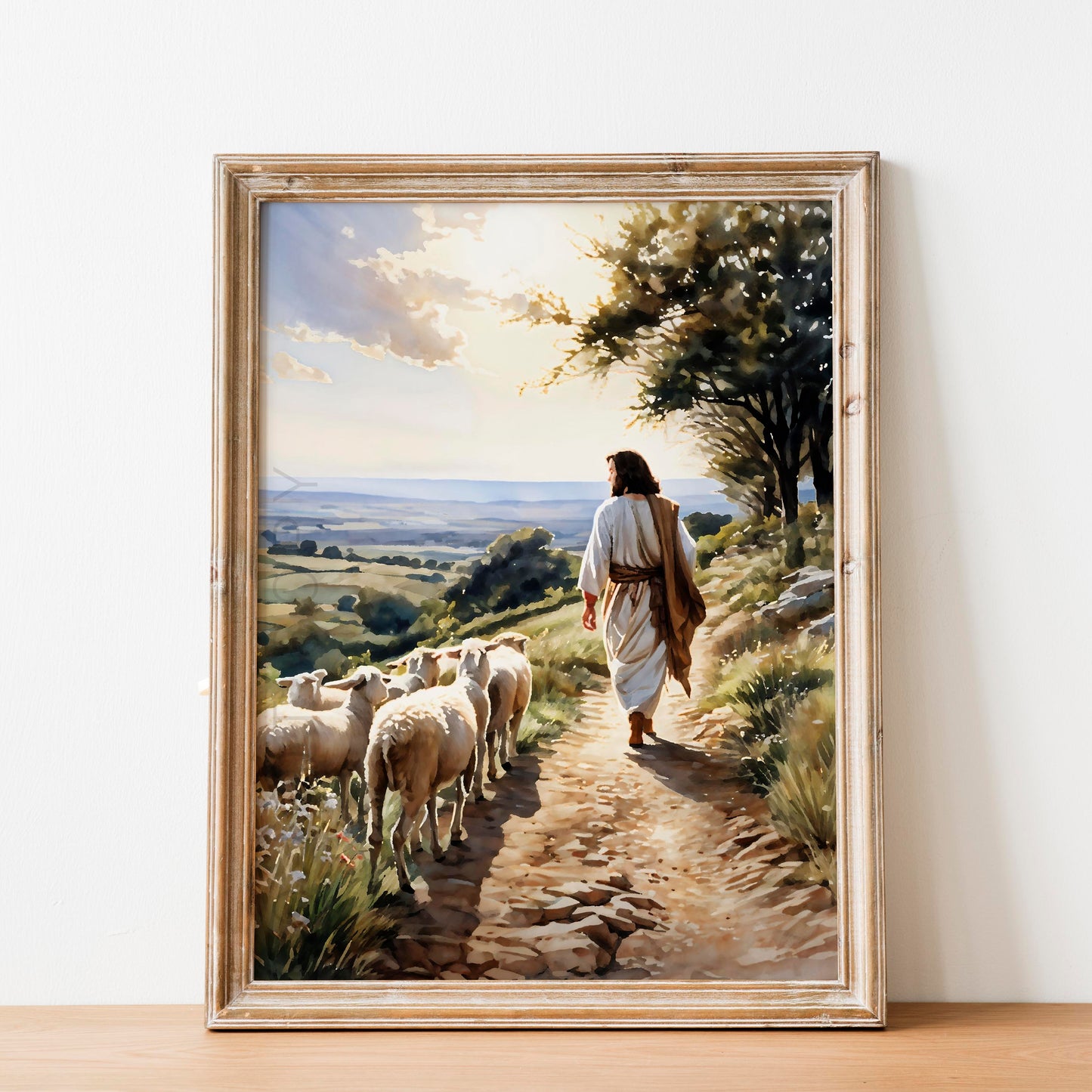 Jesus Christ Walking with the Lambs