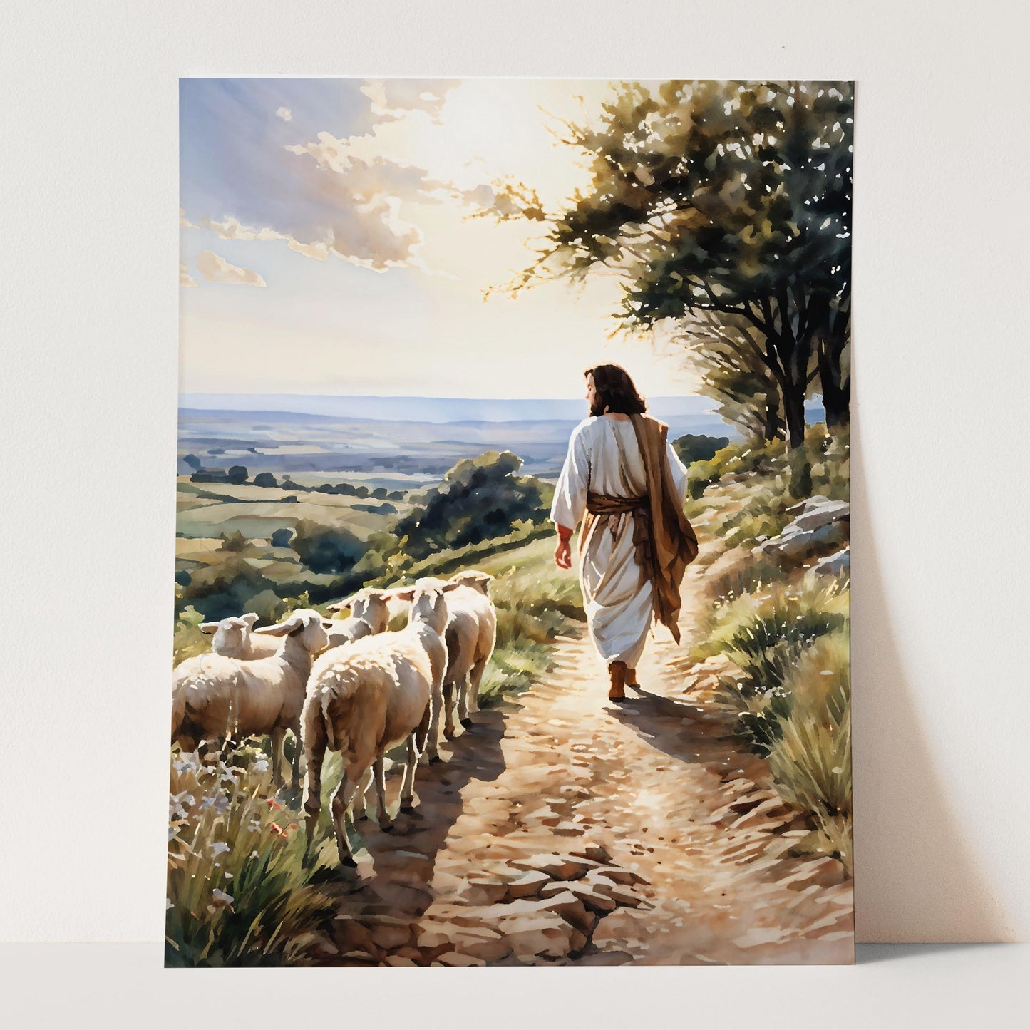 Jesus Christ Walking with the Lambs