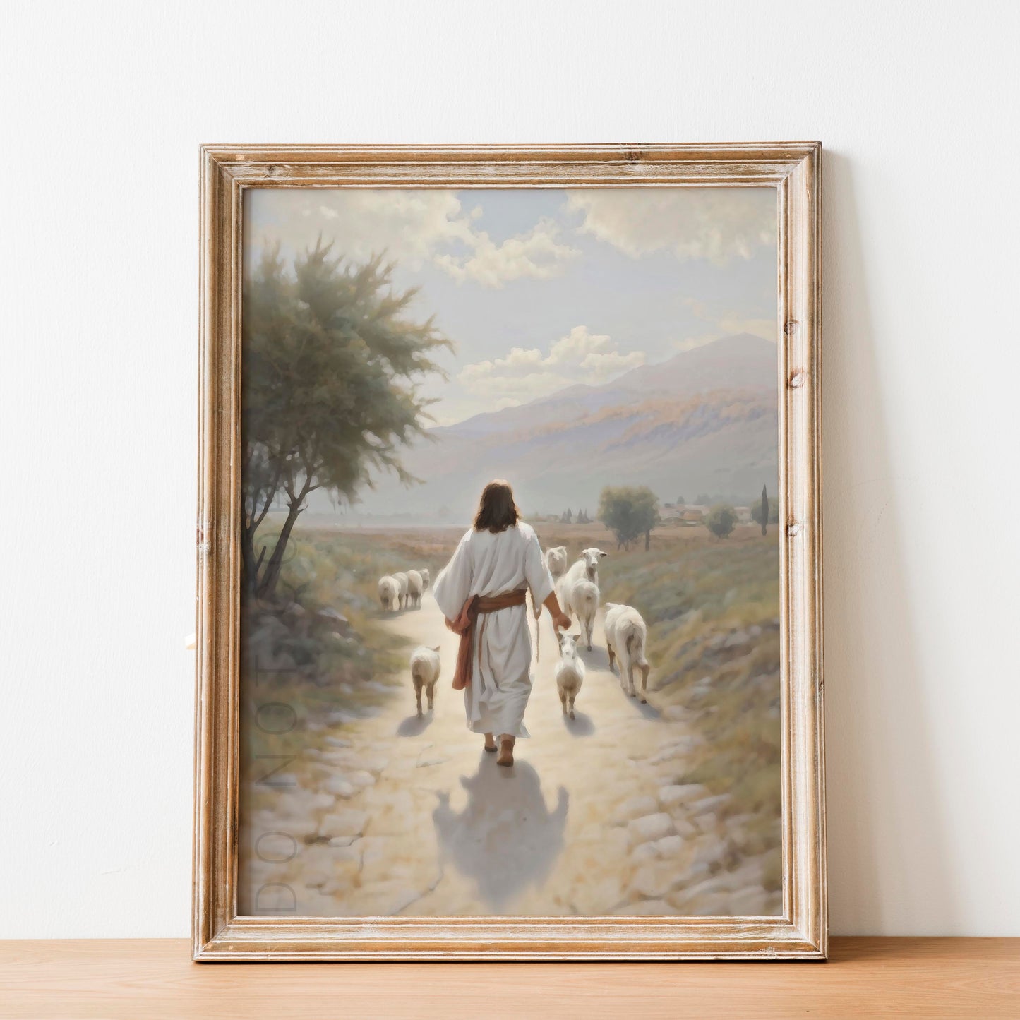 Jesus Walking with the Lambs