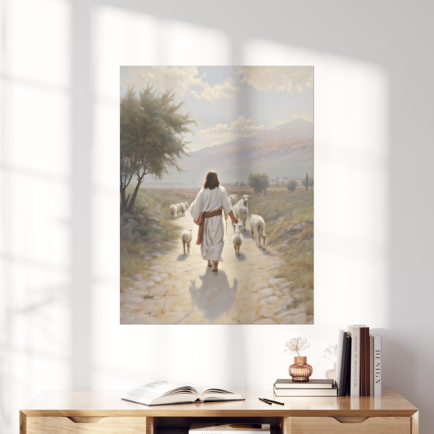 Jesus Walking with the Lambs