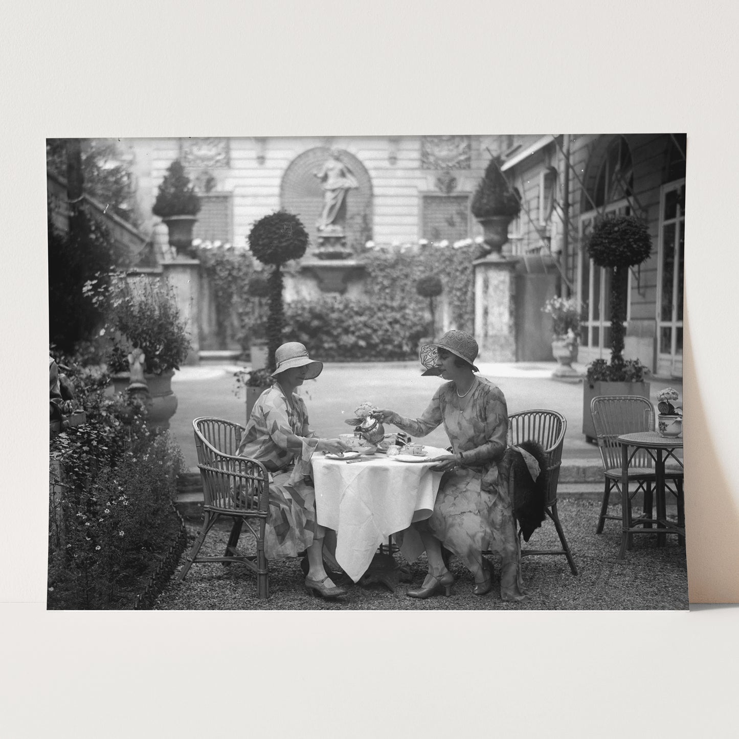 Ladies Drinking Tea in the Garden of the Ritz Paris