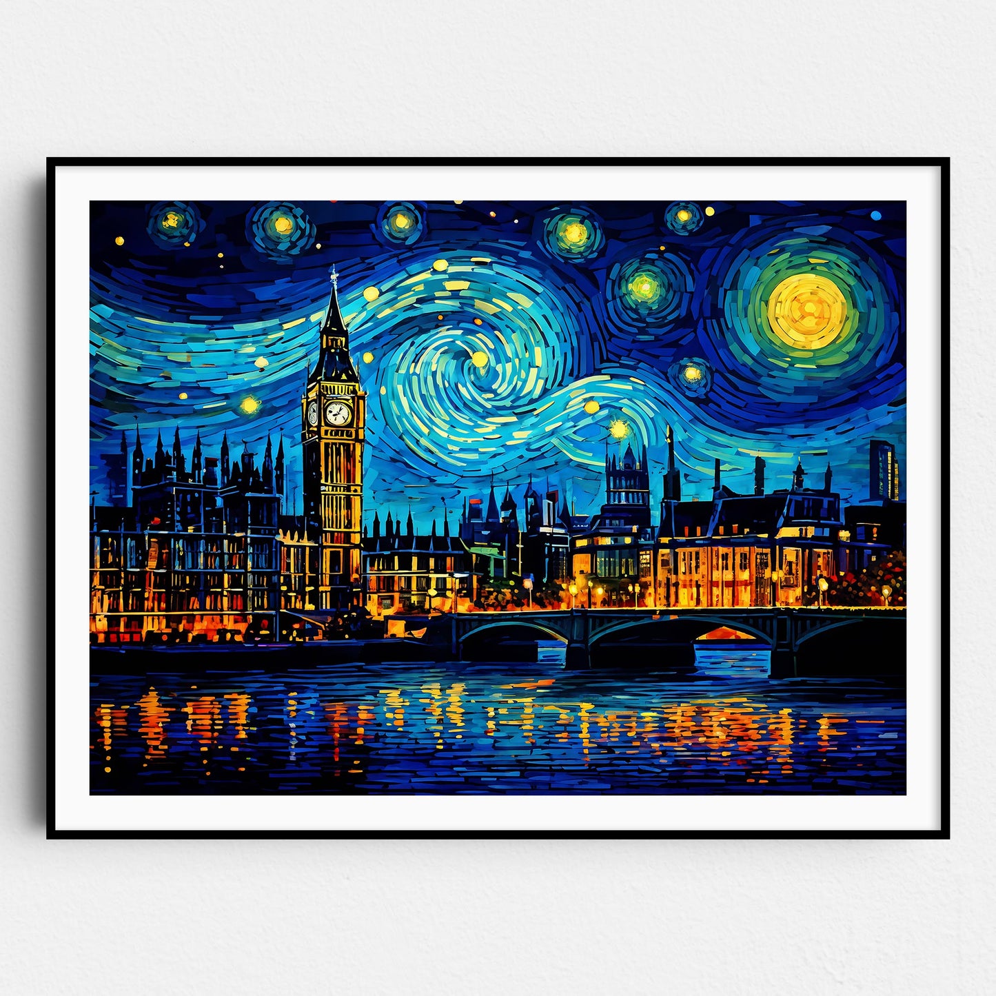 London Skyline as Van Gogh Starry Night