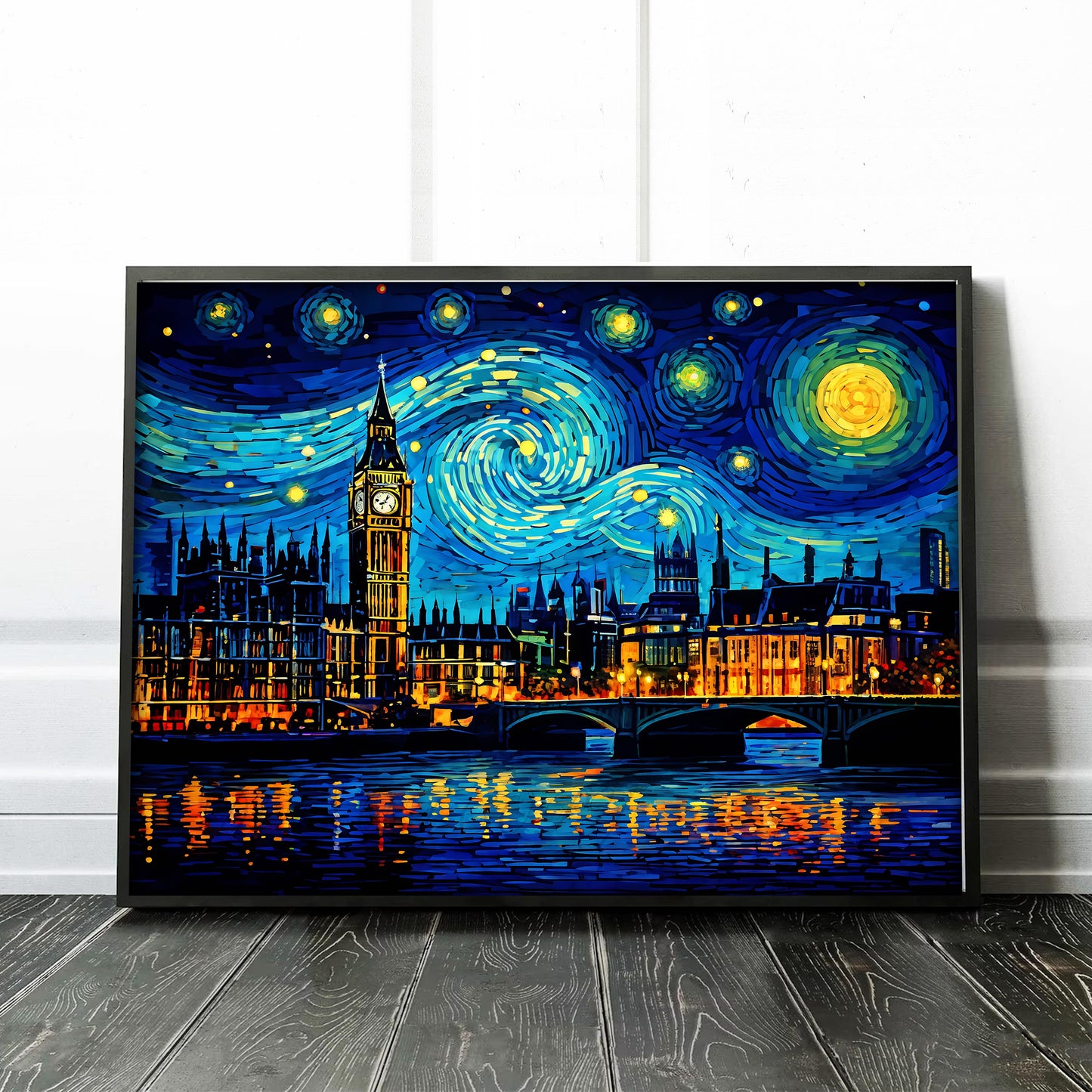 London Skyline as Van Gogh Starry Night