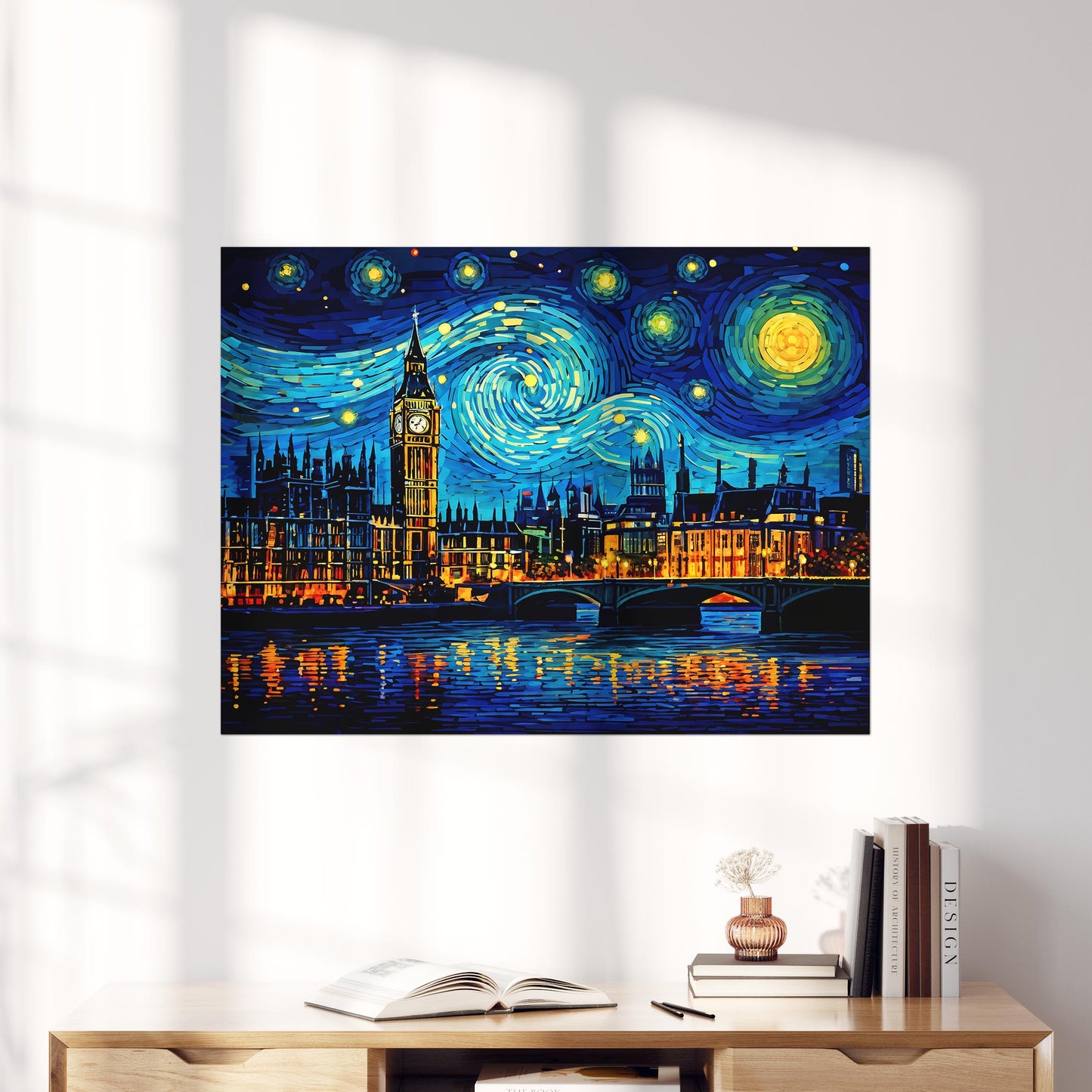 London Skyline as Van Gogh Starry Night