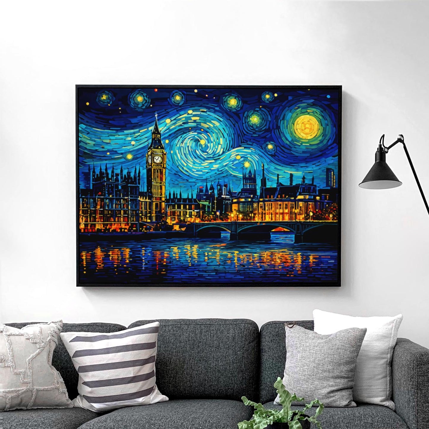 London Skyline as Van Gogh Starry Night