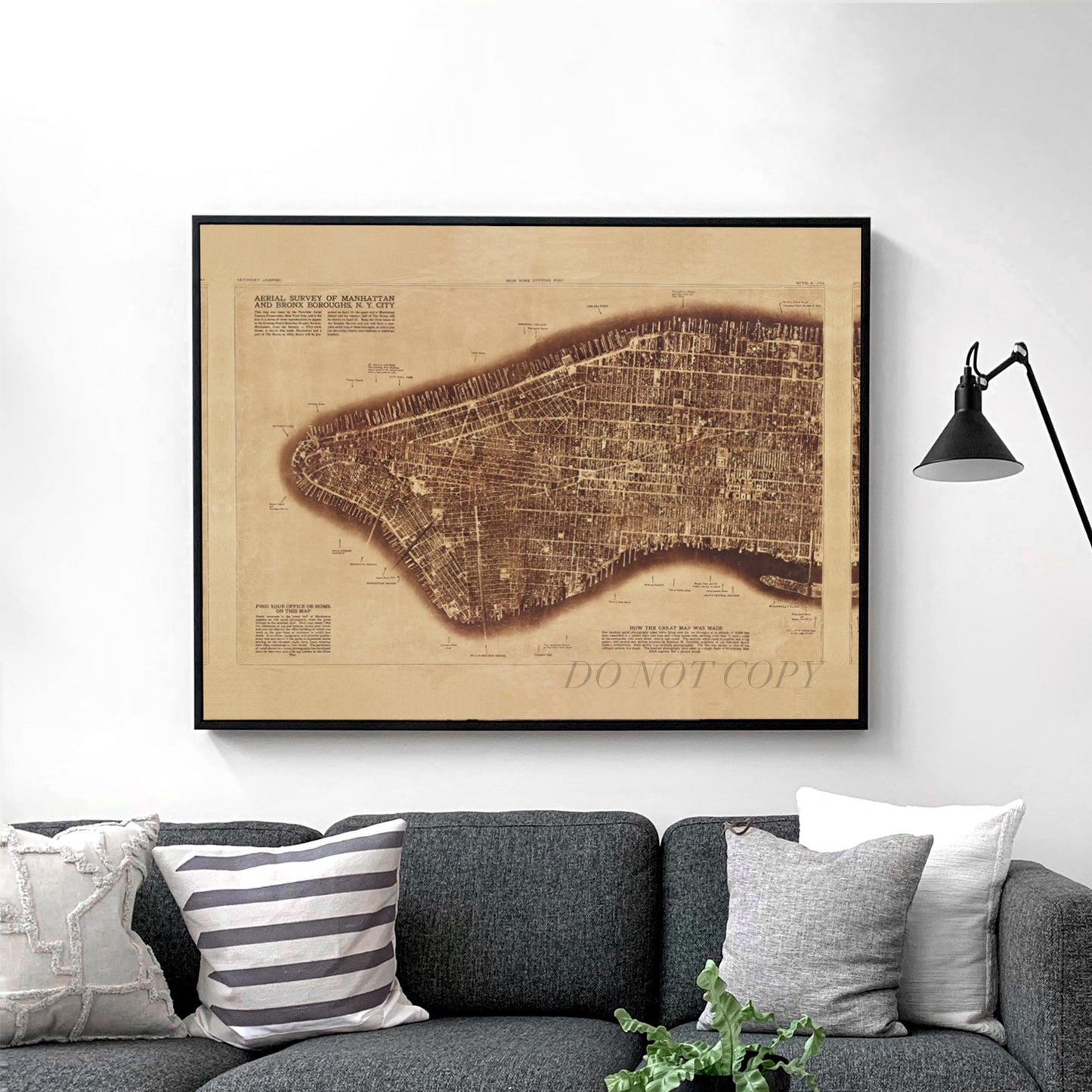 Map of Manhattan New York City 1922