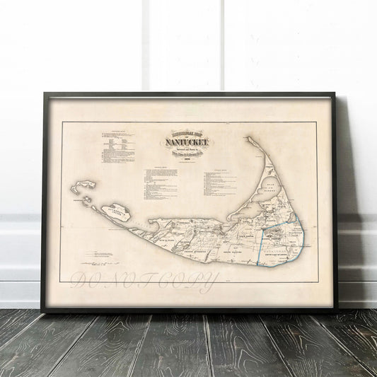 Map of Nantucket 1869 Massachusetts