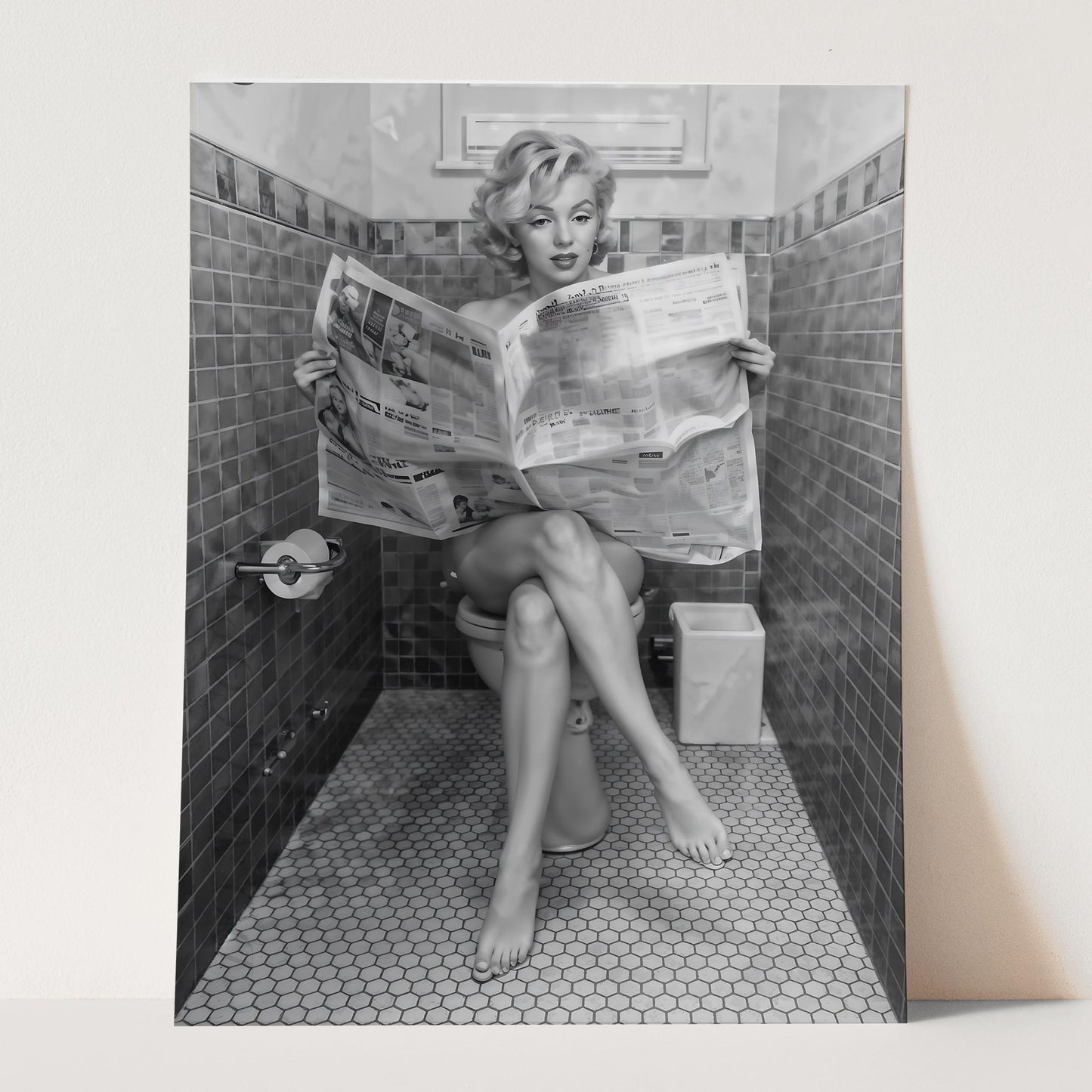 Marilyn Monroe Reading Newspaper On The Toilet