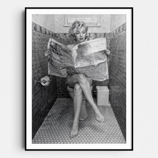 Marilyn Monroe Reading Newspaper On The Toilet
