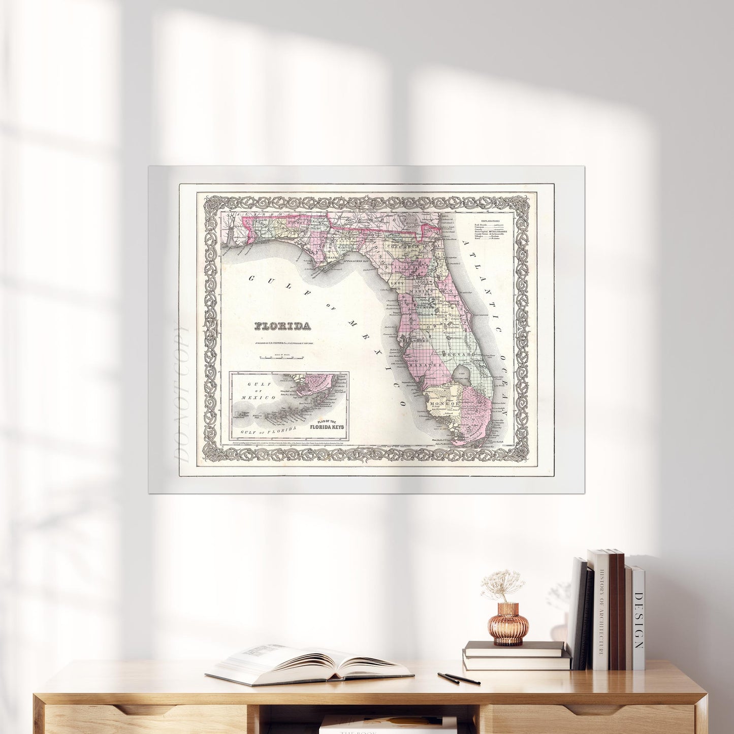 Old Map of Florida 1855