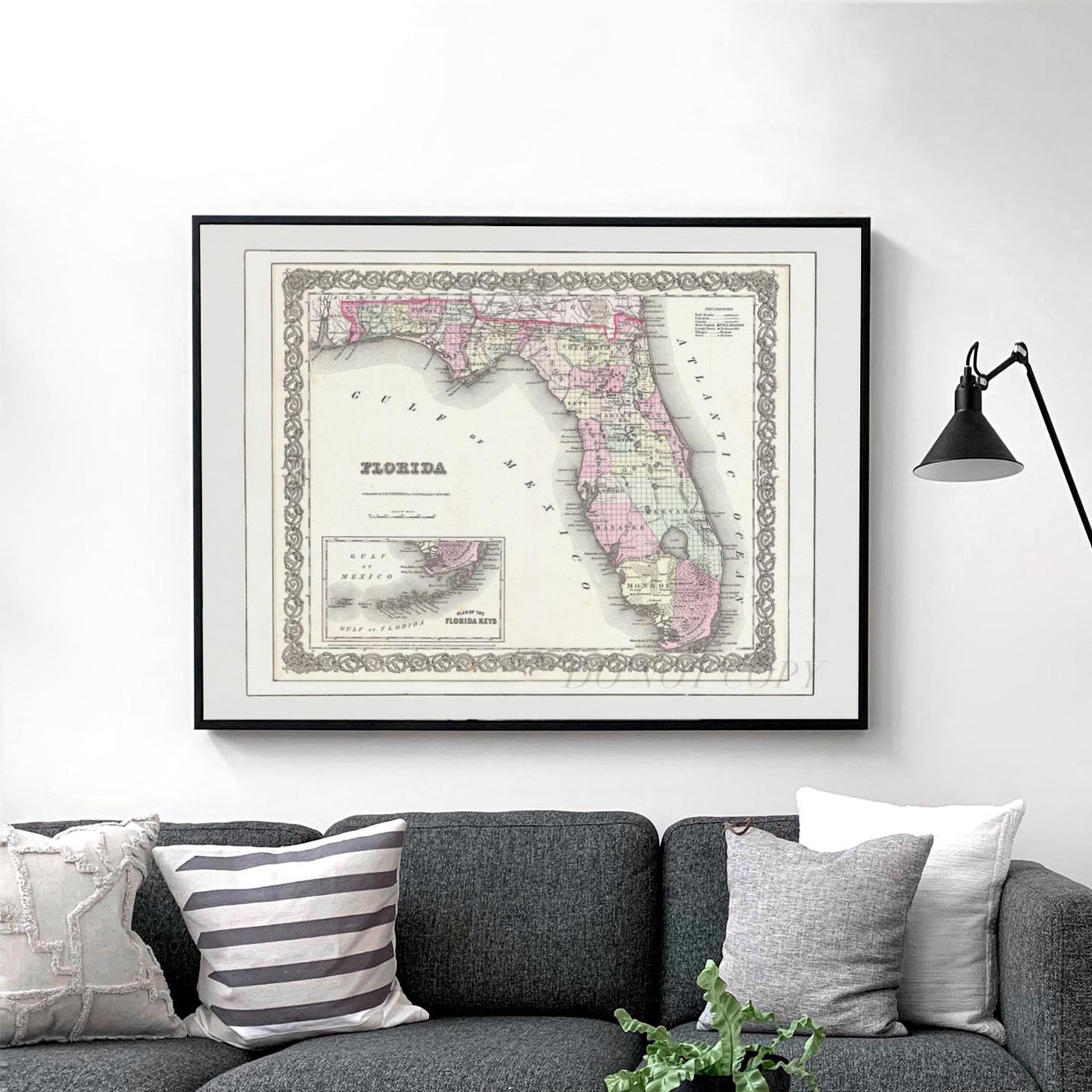 Old Map of Florida 1855