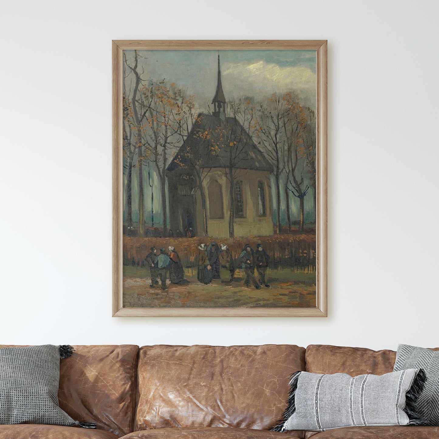 Congregation Leaving the Reformed Church in Nuenen (1884-1885) by Van Gogh