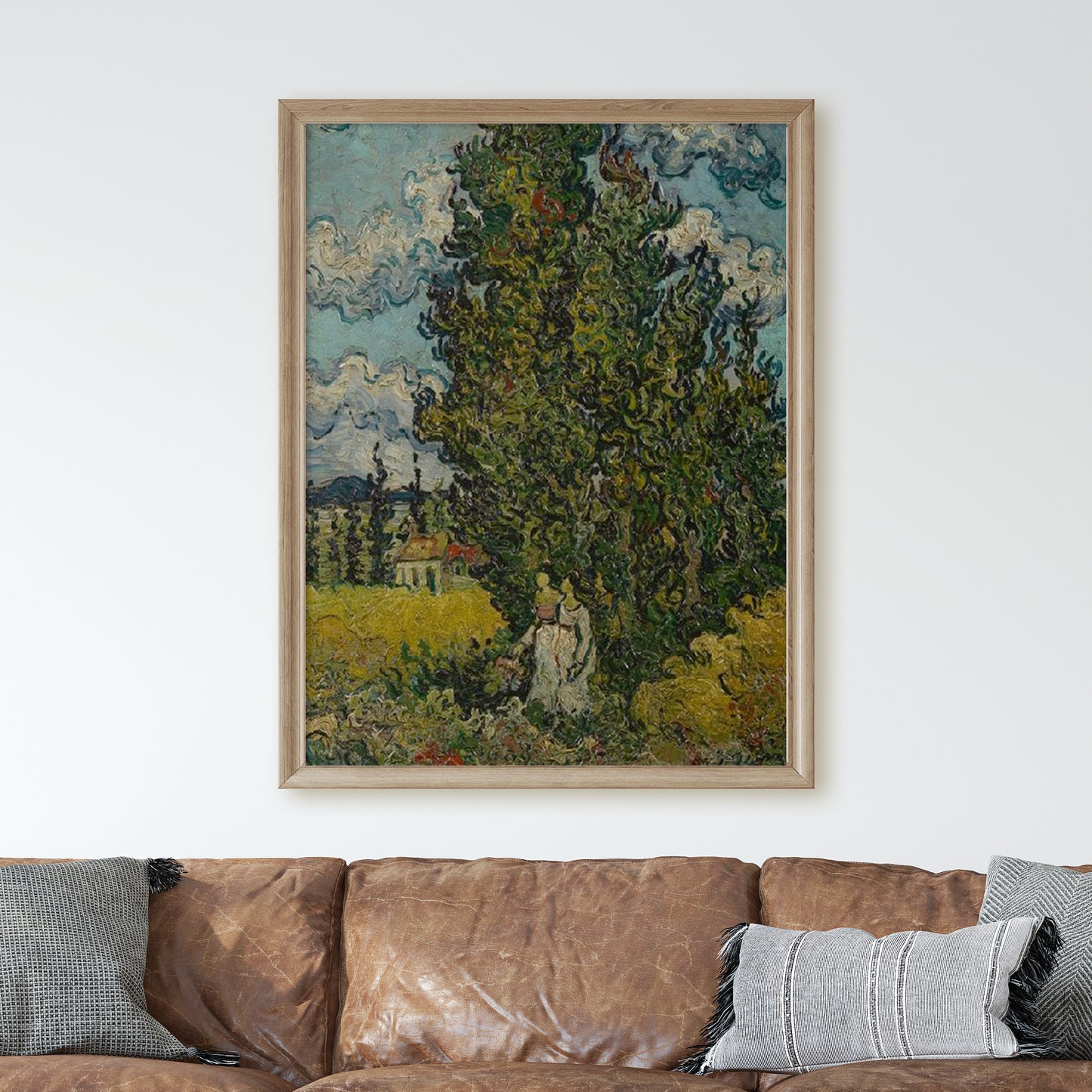 Cypresses and Two Women (1890) by Van Gogh