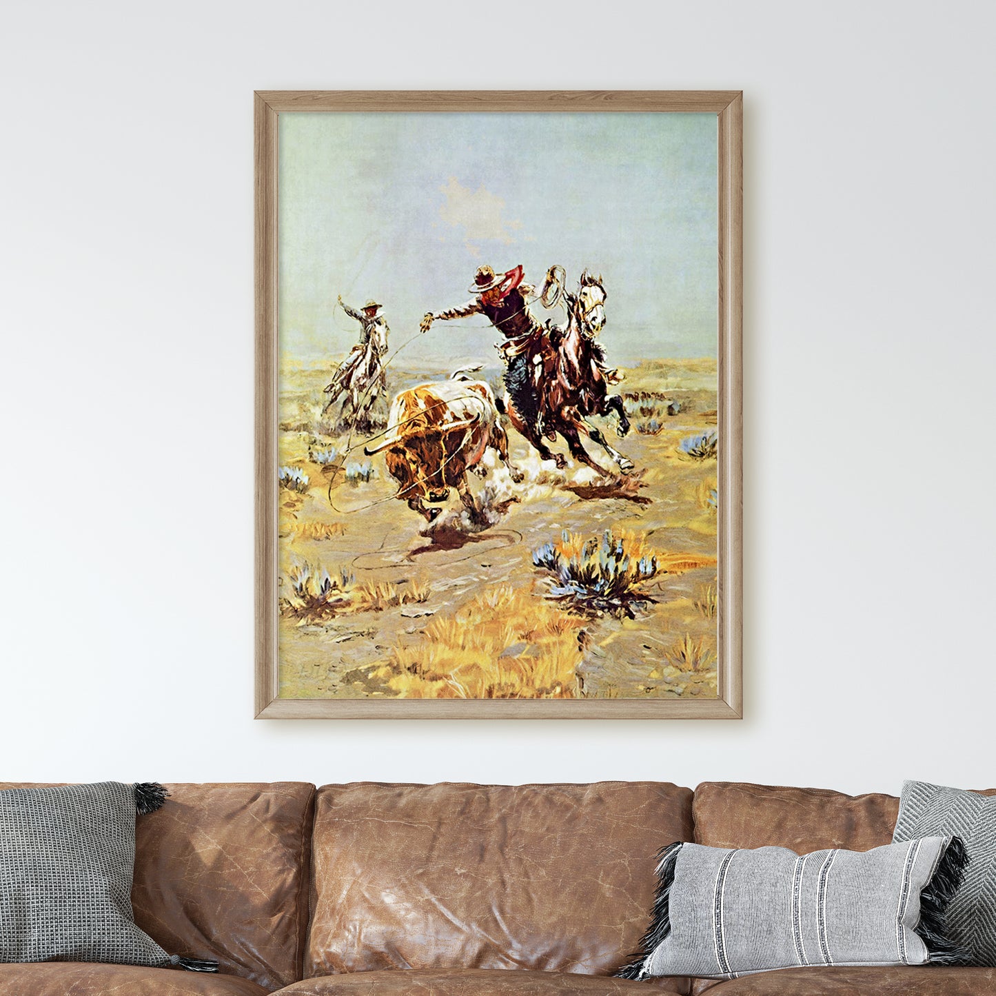 Cowboy Roping a Steer by Charles Marion Russell