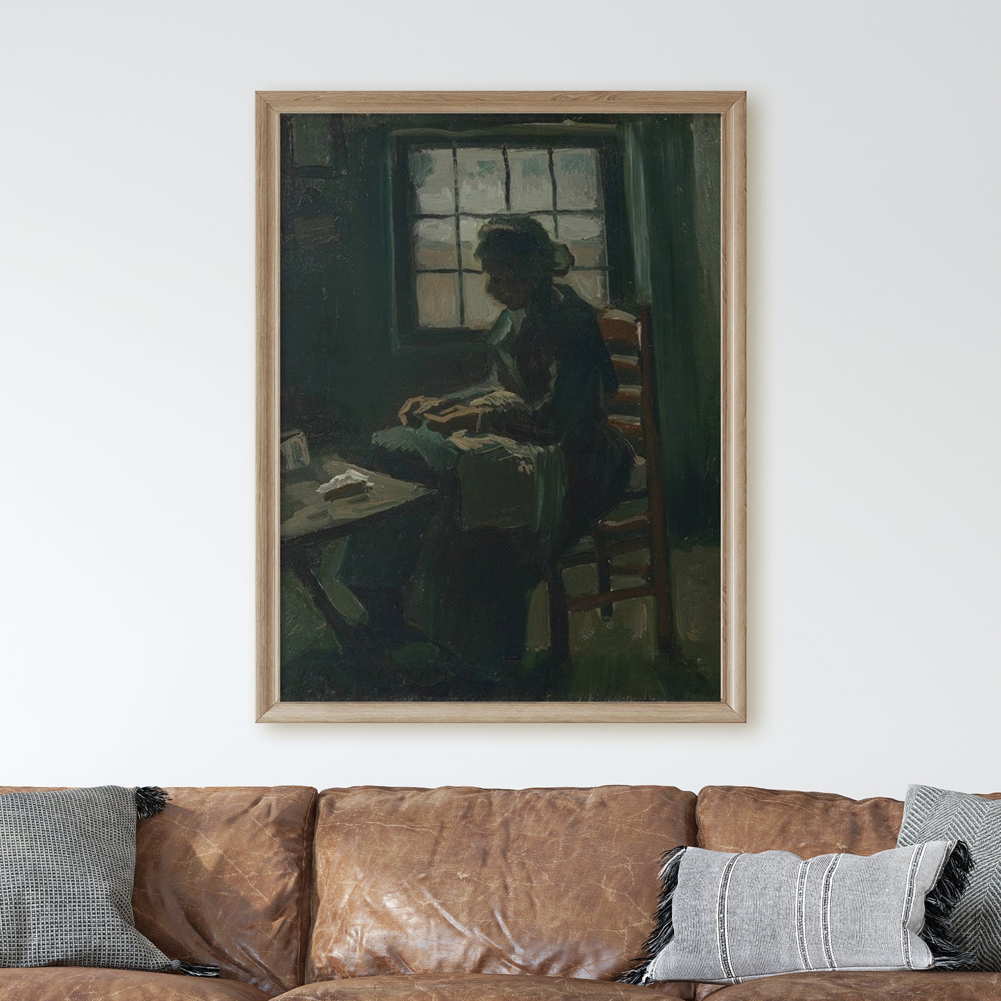 Woman Sewing (1885) by Van Gogh