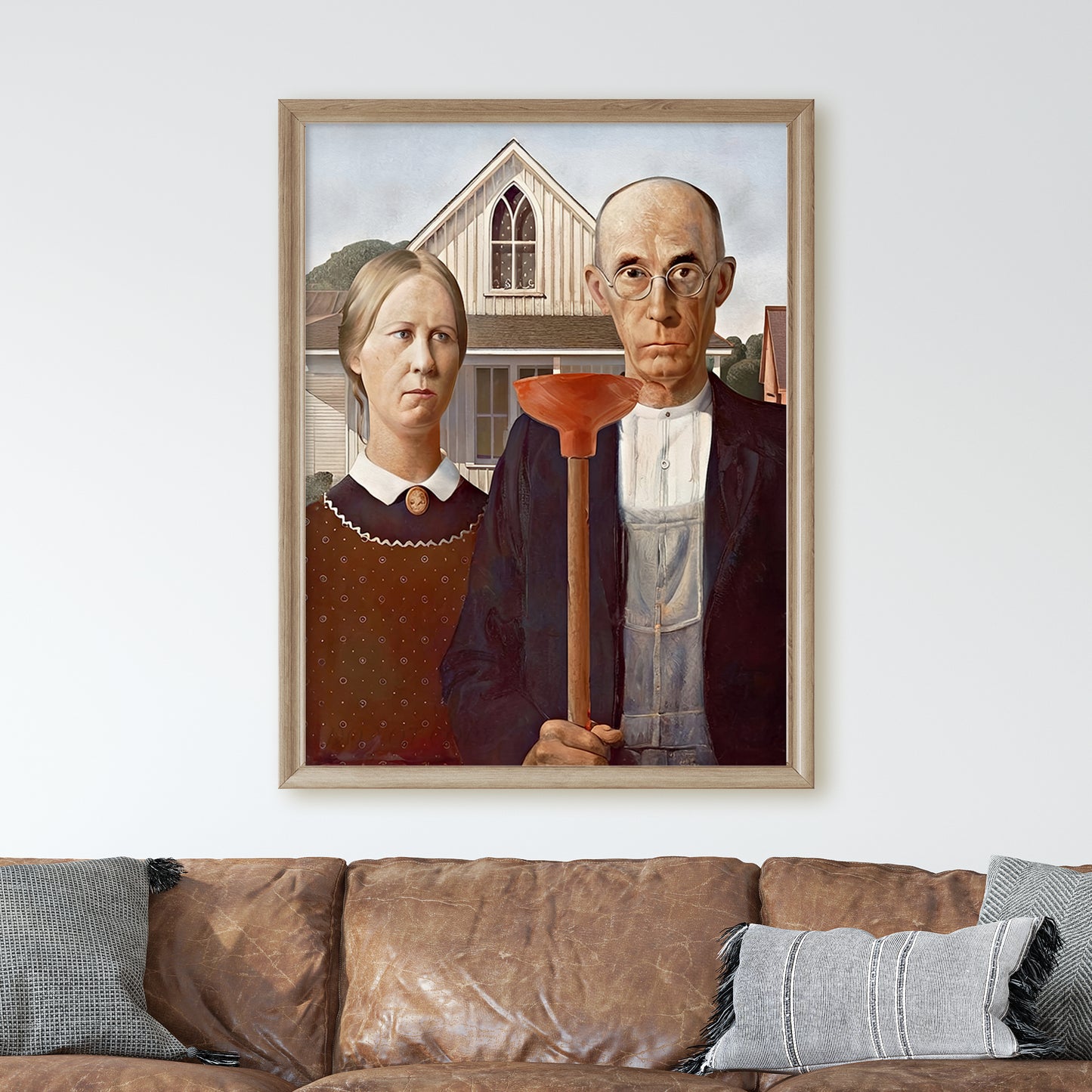 American Gothic With Toilet Plunger