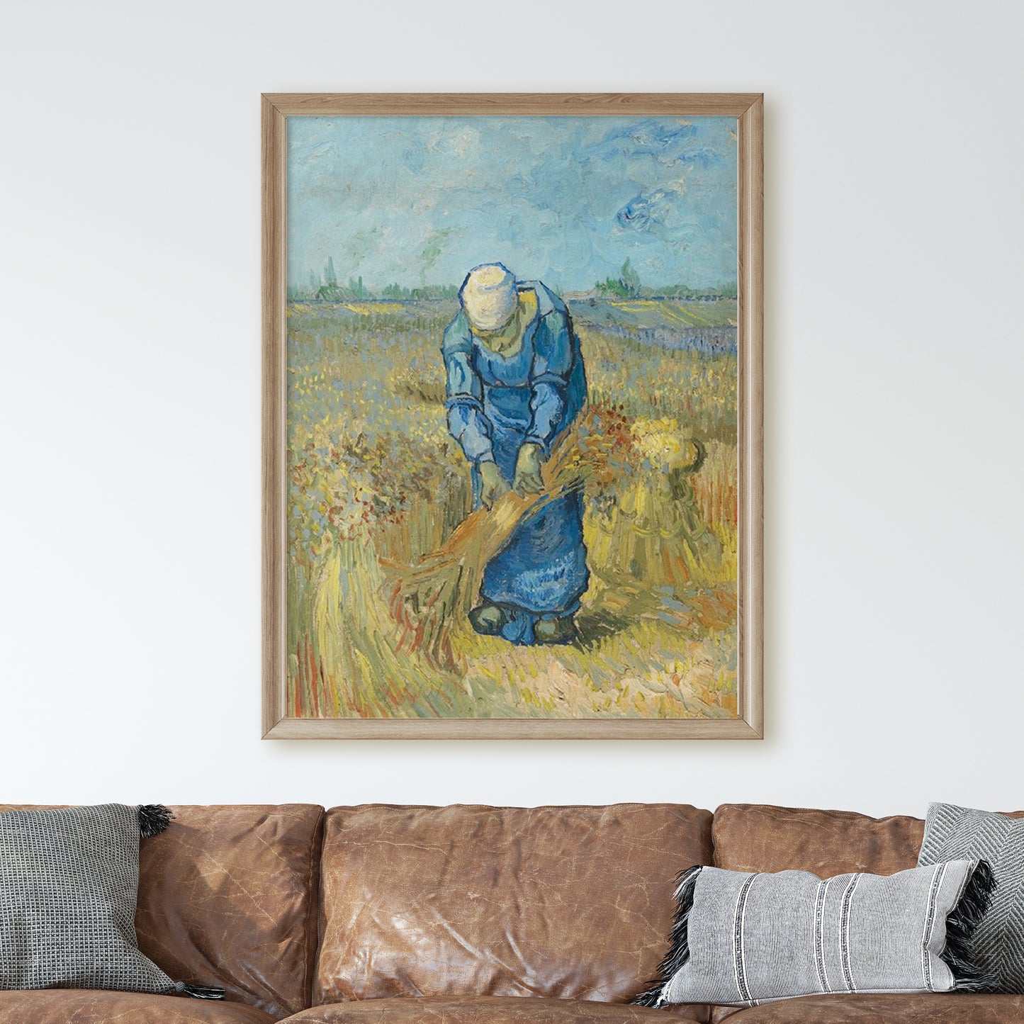 Peasant Woman Binding Sheaves (1889) by Van Gogh