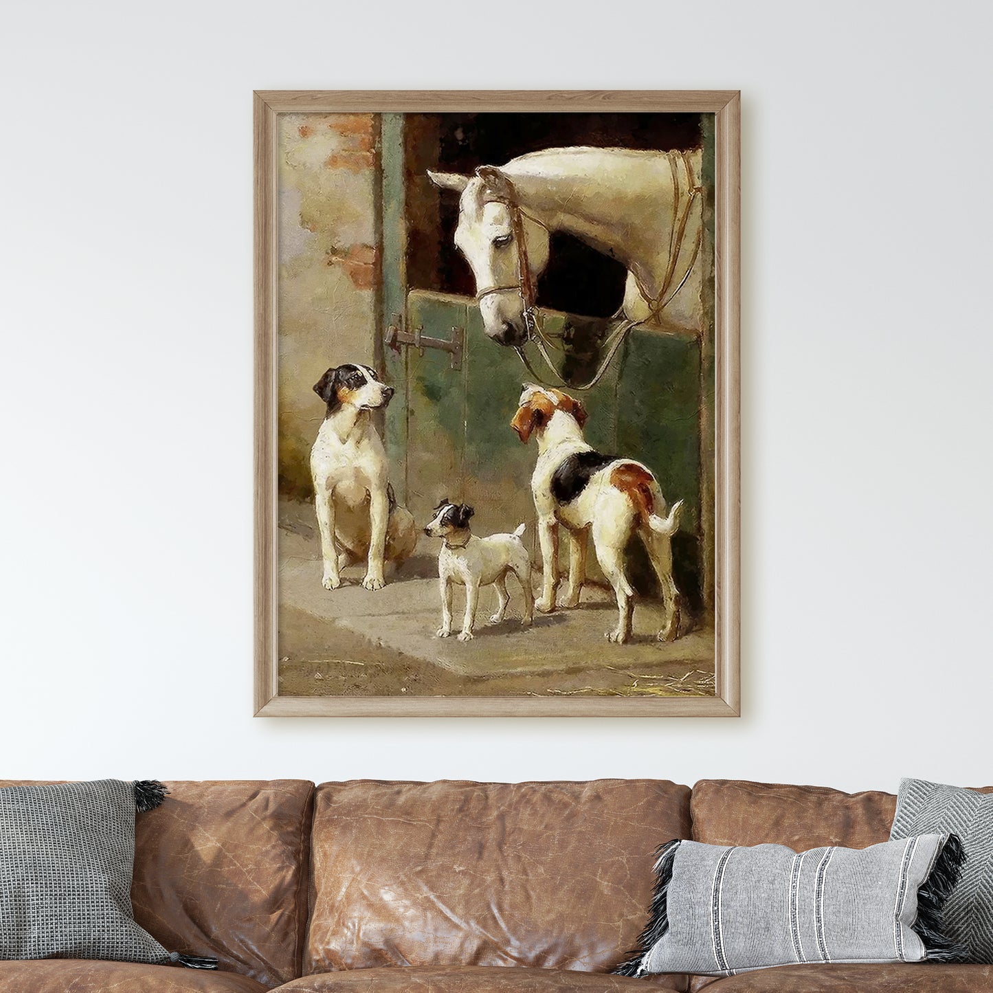 Dogs and Horse at Stable