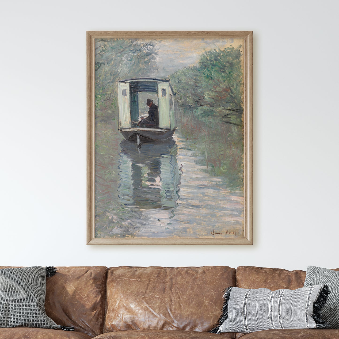 The Studio Boat (Le Bateau-atelier 1876) by Claude Monet