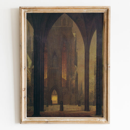 Cathedral in Winter (1821) by Ernst Ferdinand Oehme