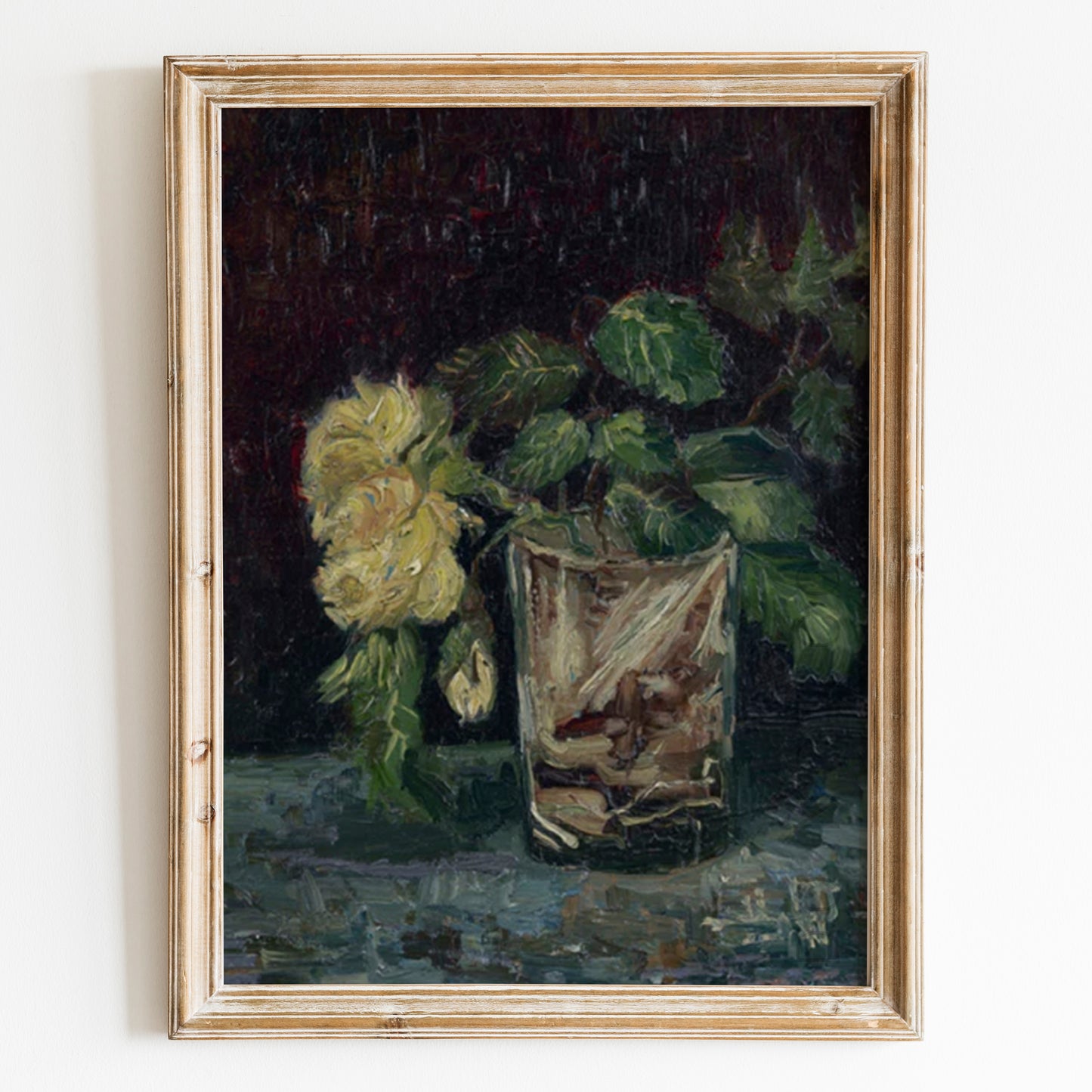 Glass with Yellow Roses (1886) by Van Gogh