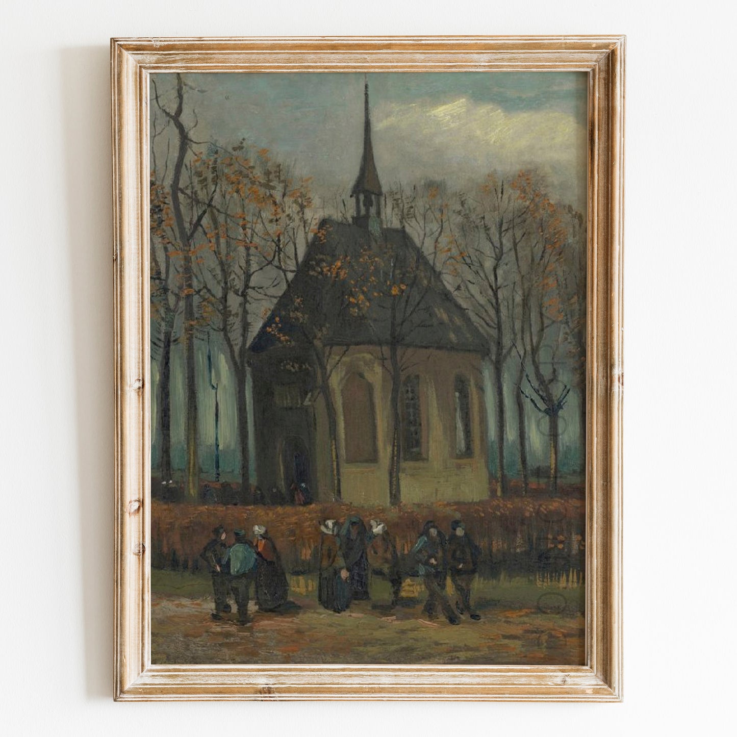 Congregation Leaving the Reformed Church in Nuenen (1884-1885) by Van Gogh
