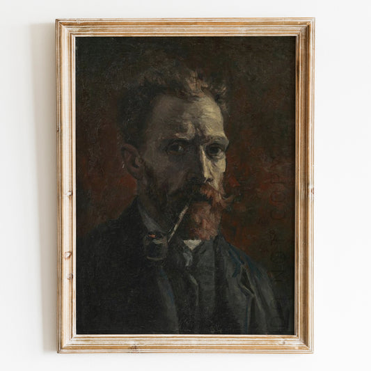 Self-Portrait with Pipe (1886) by Van Gogh