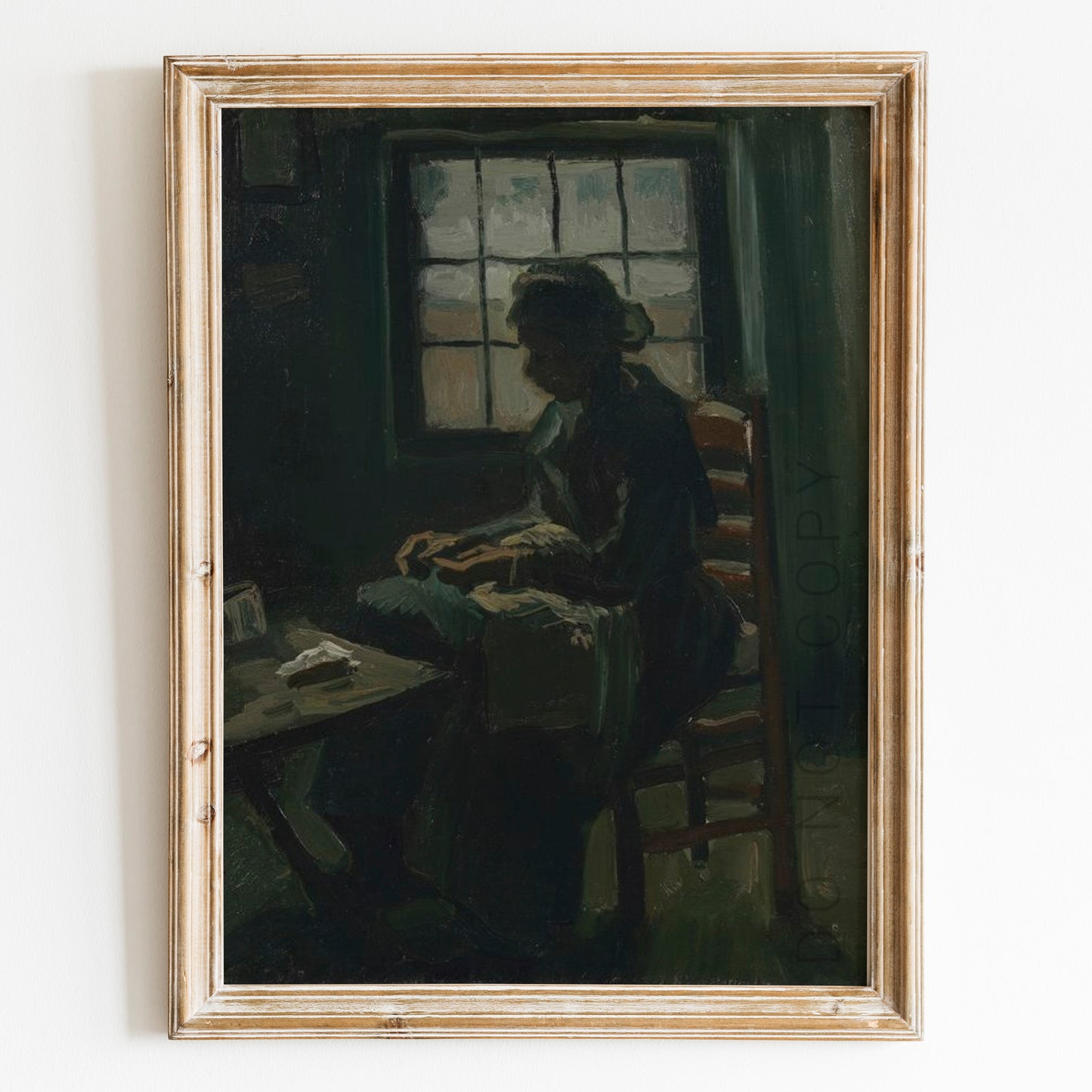 Woman Sewing (1885) by Van Gogh