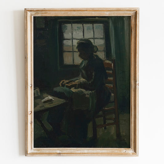 Woman Sewing (1885) by Van Gogh