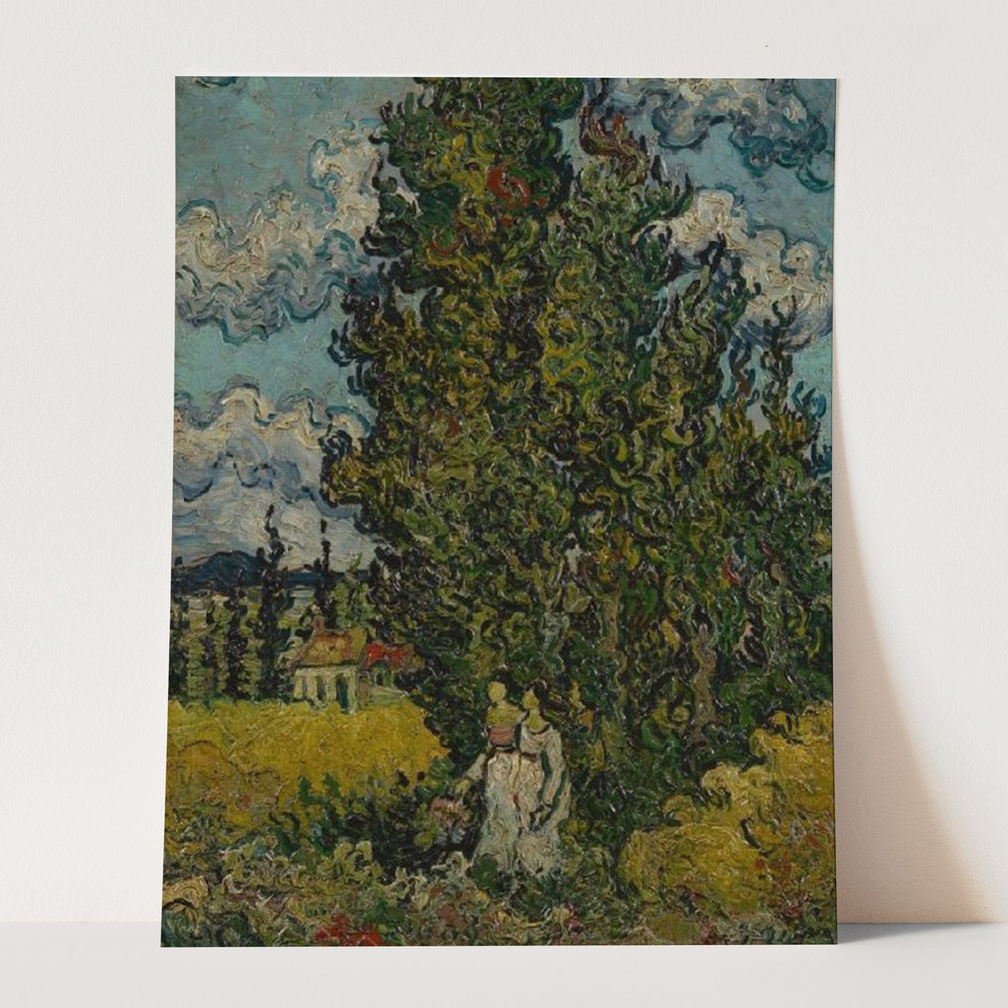 Cypresses and Two Women (1890) by Van Gogh